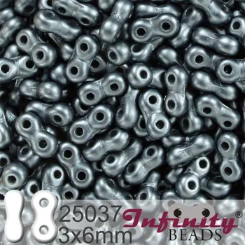 Dětské navlékací korálky Korálky INFINITY velikost 3x6mm. Barva 25037 voskovaná HEMATITOVÁ. Balení 10g