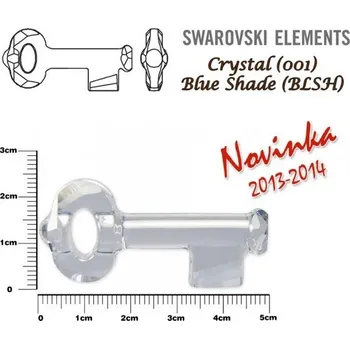 Dětské navlékací korálky SWAROVSKI KEY Pendant 6919 barva Crystal BLUE SHADE velikost 50mm.
