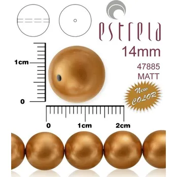 Korálek VOSKOVANÉ korále tvar kulatý. Velikost 14mm. Barva 47885 MATT (matná měděná). Balení 6ks na návleku.