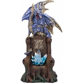 Soška svítící Drak na safírovém trůnu cca 26 cm, 780 g
