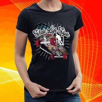 Dámské tričko dámské tričko Skate Life Style (Skateboard životní styl)