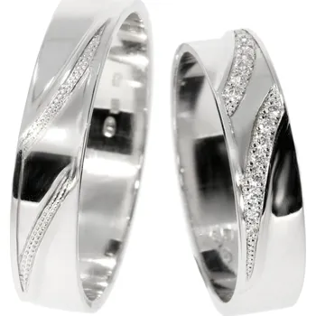 Prsten Zlatnictví Helios Zlaté snubní prsteny L-121 Kameny: Se Zirkony