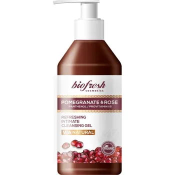 Intimní hygienický prostředek Biofresh Pomegranate & Rose intimní čistící gel s panthenolem, růží a extraktem z granátového jablíčka 250 ml