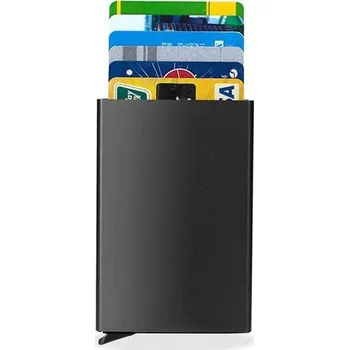 Peněženka Hliníková tenká peněženka na karty - Černá