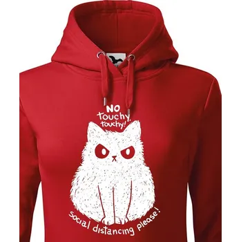 Dámská mikina Dámská mikina No touchy touchy!, Barva Červená, Velikost L, Canvas Dámská mikina Bezvatriko.cz 1204 - 1xc