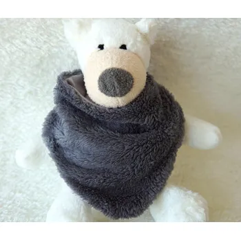 Nákrčník AMÁLKA Šátek na krk - chlupatka tmavě šedá