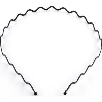 Kovová čelenka, ČERNÁ, základ pro výrobu, vlnka, 126 mm, 1 ks