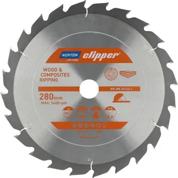 Dílna NORTON-CLIPPER Kotouče na dřevo 280x3.2mm /2.2x30mm Norton Clipper TCT WOOD RIPPING