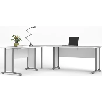 Psací stůl Falco Rohový psací stůl Office 80400/72 bílá/silver grey