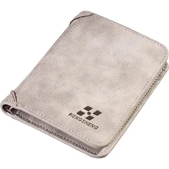 Peněženka Pánská kožená peněženka - Vertikální-šedá