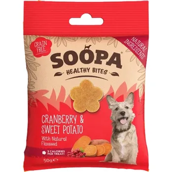Pamlsek pro psa SOOPA Healthy Bites s brusinkami a batáty 50g