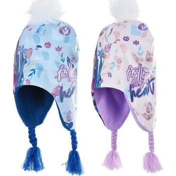 Módní doplněk SUN CITY Kulich čepice Frozen Ledové království s copy Barva: BÉŽOVÁ, Velikost: 52