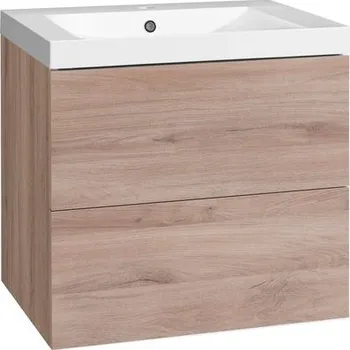 Koupelnový nábytek EBS Kuba Skříňka + umyvadlo 61 cm, dub Kronberg KUBA61D