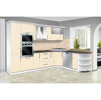 Kuchyňská linka Nabytekmorava Moderní kuchyňská linka CARMEN vysoký lesk C barva kuchyně: šedá/bílá lesk, příplatky: bez příplatku