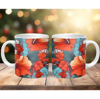 Hrnek 330ml, ČERVENÉ KVĚTY, cena za 1 ks