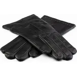 Pánské kožené rukavice s jednou výšivkou Barva: Černá, Velikost: 8