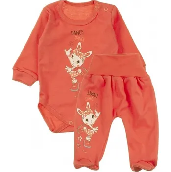 Kojenecká souprava Souprava kojenecká 2-dílná bavlna - TANEČNICE korálová - vel.56