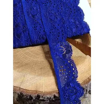 Krajka Elastická krajka šíře 28 mm barva modrá tmavá