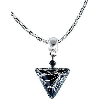 Náhrdelník Lampglas Elegantní náhrdelník Black Marble Triangle s ryzím stříbrem v perle Lampglas NTA2 + 2 měsíce na vrácení zboží