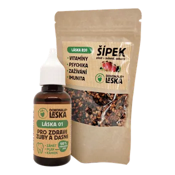 Péče o psí chrup Dokonalá Láska Zvýhodněný set Láska 01 a Láska B20 - Zuby a dásně - Posílená péče S