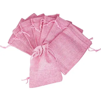 Dárková taška Sáček z pytloviny růžový 18 x 13 cm