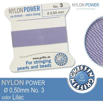 Nit NYLON Power velmi pevná nit GRIFFIN síla nitě 0,50mm Barva Lilac