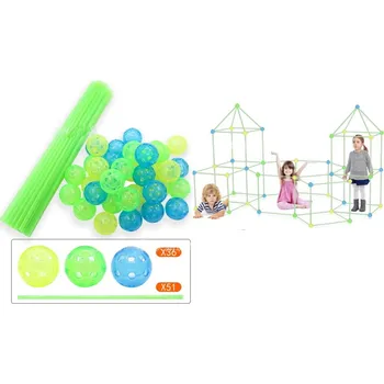 ostatní stavebnice Hrací stavebnice neonové barvy 36 kuliček + 51 tyčinek v kartonové krabici