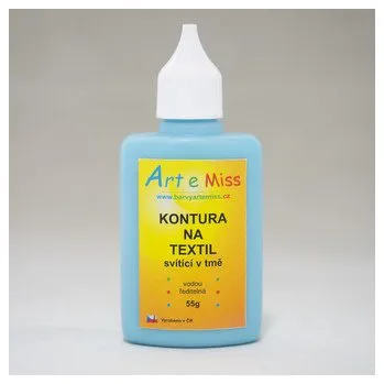 Speciální výtvarná barva ARTEMISS Kontura na textil svítící ve tmě 55g, neon červená