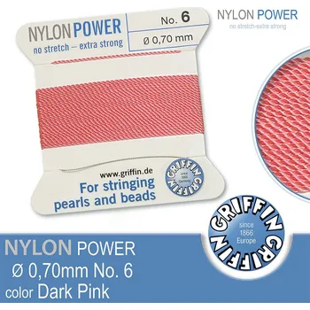Nit NYLON Power velmi pevná nit GRIFFIN síla nitě 0,70mm barva Dark Pink