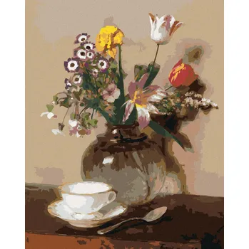 Diamantové malování Diamondi D00-040-050-501531 zátiší s květinami a šálkem (Henri Fantin-Latour) bez rámu