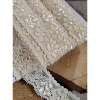 Krajka Elastická krajka šíře 25 mm žlutá