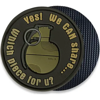 Módní doplněk Nášivka Helikontex "WE CAN SHARE" Grenade Patch hnedá