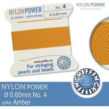 Nit NYLON Power velmi pevná nit GRIFFIN síla nitě 0,60mm barva Amber
