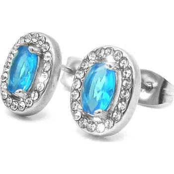 Náušnice Steel Jewelry Náušnice DÁMSKÉ MODRÉ Chirurgická ocel NS240121 dárkové balení zdarma