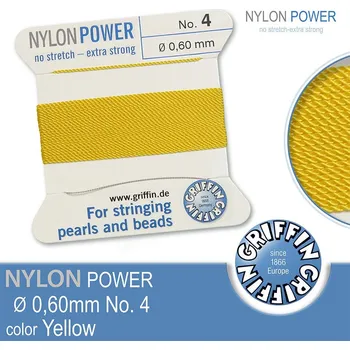 Nit NYLON Power velmi pevná nit GRIFFIN síla nitě 0,60mm barva Yellow