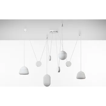 Brokis Designové závěsné svítidlo Planets 4, PC1237 Povrch Montury: kov - černý matný komaxit (CCS846), Barva skla: šedá kouřová - transparentní sklo (CGC516), Povrchová úprava baldachýnu: kov - černý matný komaxit (CCSC619)