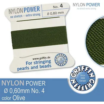 Nit NYLON Power velmi pevná nit GRIFFIN síla nitě 0,60mm barva Olive
