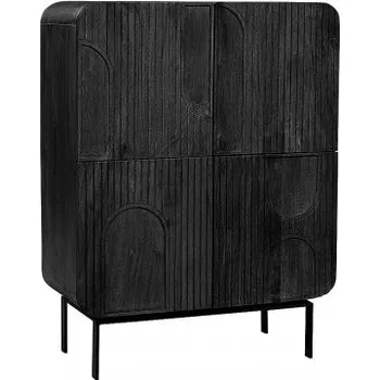 Šatní skříň BIZZOTTO dřevěný kabinet ORISSA černý 0747228