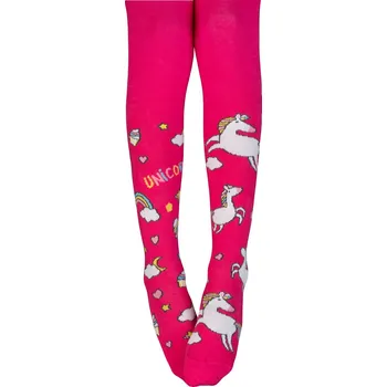 Dívčí oblečení Dívčí vzorované punčocháče WOLA JEDNOROŽEC růžové Velikost: 104-110