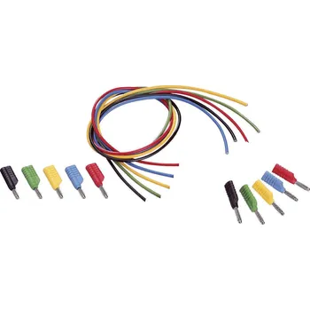 VOLTCRAFT MS-4041 sada měřicích kabelů lamelová zástrčka 4 mm lamelová zástrčka 4 mm 1.00 m černá, červená, modrá, žlutá, zelená 1 sada