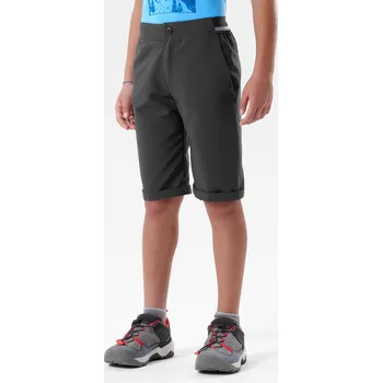 Chlapecké kraťasy QUECHUA Chlapecké turistické kraťasy MH 100 8 LET ŠEDÁ