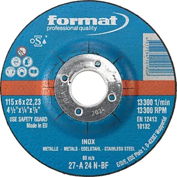 Brusný kotouč Kotouč brusný 125x6,0mm ocel/inox FORMAT