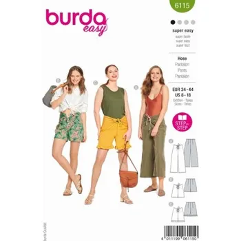 Střih na kalhoty Burda 6115 -