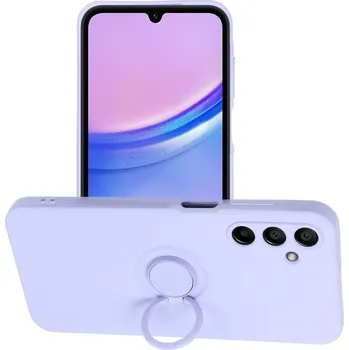 Pouzdro na mobilní telefon Silicone RING Case pouzdro 3v1 pro Samsung Galaxy A15 4G / A15 5G fialové