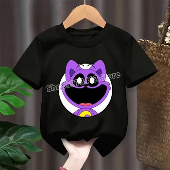 Dívčí tričko Dětské tričko s potiskem Smiling Critters (černé) Barva: fialový potisk, Velikost: 150