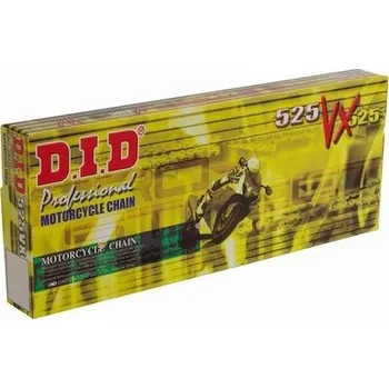 Řetězová sada pro motocykl řetěz 525VX, D.I.D. - Japonsko (barva černá, 106 článků vč. spojky ZJ)