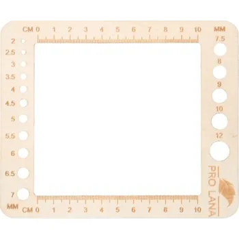 Jehlice Pletací jehlice Pro Lana Měřítko vzorku a jehlic