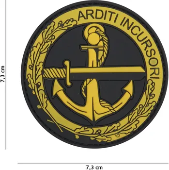 Nášivka Gumová nášivka 101 Inc znak Arditi Incursori - žlutá