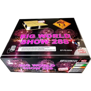 Zábavní pyrotechnika ČÍNA PROFI SLOŽENÝ OHŇOSTROJ BIG WORLD SHOW 288 RAN 1/1