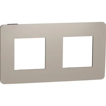vypínač a zásuvka Schneider Electric NU280428 Unica Studio Color - Krycí rámeček dvojnásobný, Taupe/Černý